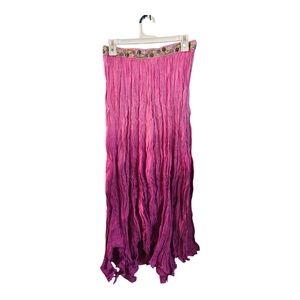 Chaudry KC Vibrant Pink Ombre Maxi Skirt, SMALL